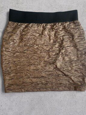 Y2K Charlotte Russe Women's Metallic Bodycon Skirt Small